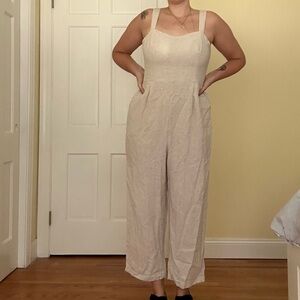 Old Navy Cream Wide-Leg Jumpsuit
